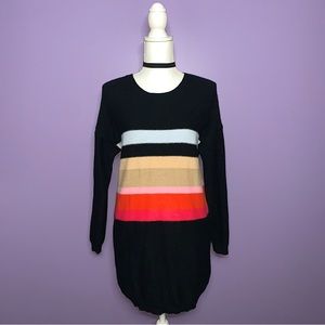 NEW Charlotte Russe Black Striped Sweater Dress